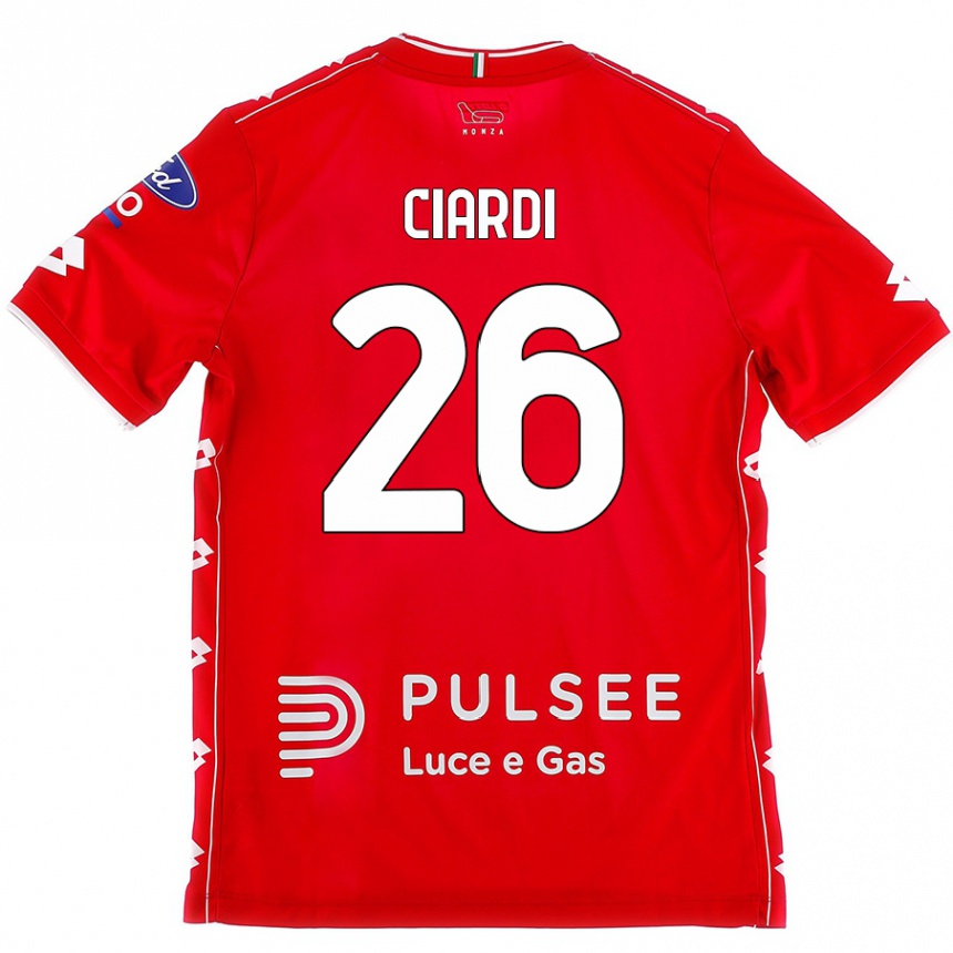 Kids Football Tommaso Ciardi #26 Red White Home Jersey 2024/25 T-Shirt Nz