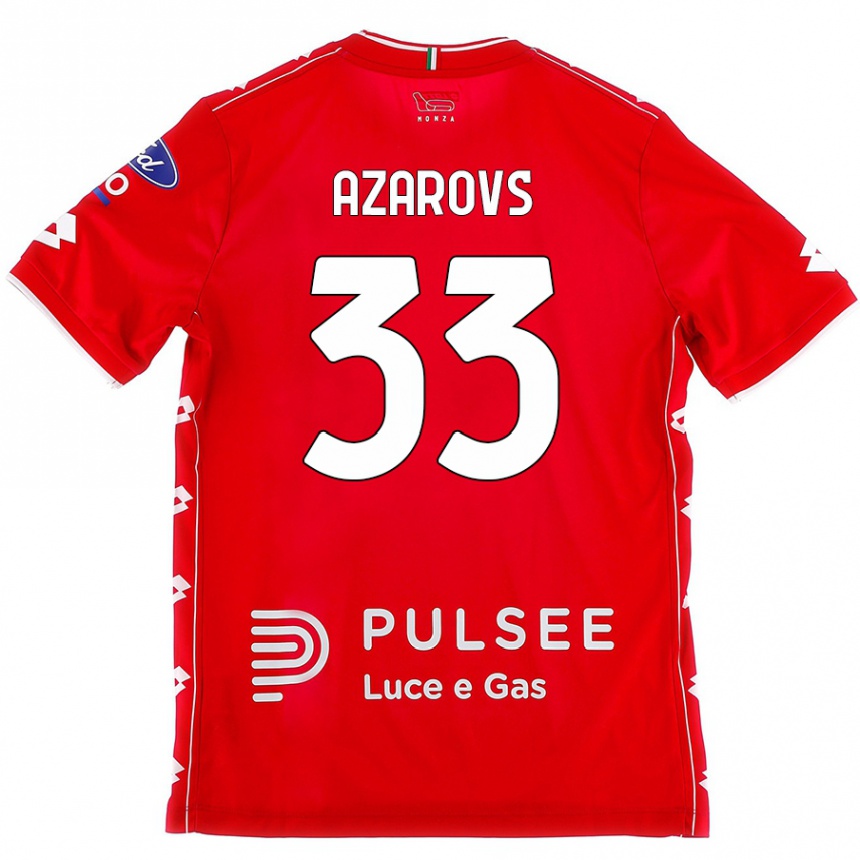 Kids Football Timurs Azarovs #33 Red White Home Jersey 2024/25 T-Shirt Nz