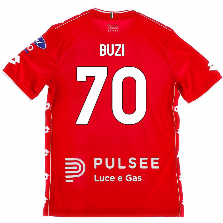 Kids Football Luis Buzi #70 Red White Home Jersey 2024/25 T-Shirt Nz