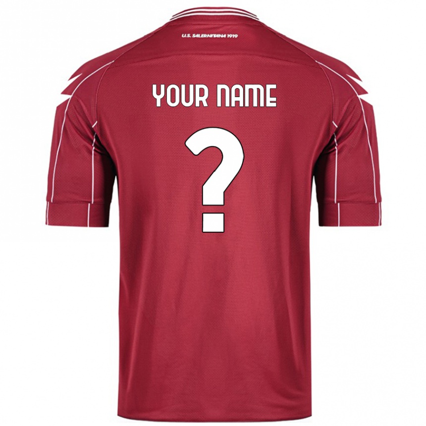 Kids Football Your Name #0 Burgundy Home Jersey 2024/25 T-Shirt Nz