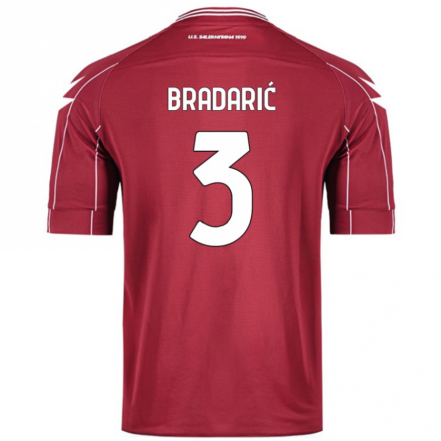 Kids Football Domagoj Bradarić #3 Burgundy Home Jersey 2024/25 T-Shirt Nz