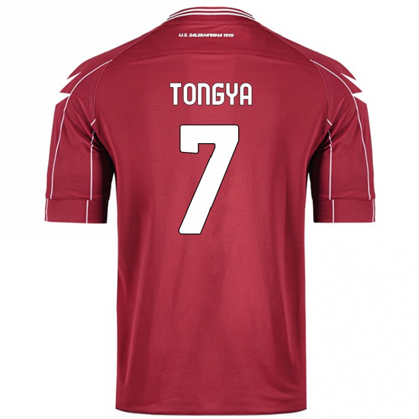 Kids Football Franco Tongya #7 Burgundy Home Jersey 2024/25 T-Shirt Nz