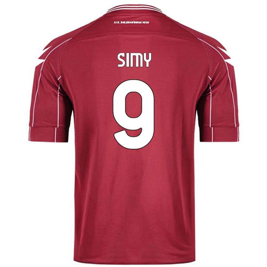 Kids Football Simy #9 Burgundy Home Jersey 2024/25 T-Shirt Nz