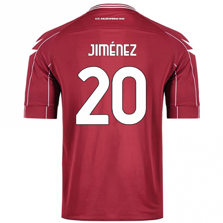 Kids Football Kaleb Jiménez #20 Burgundy Home Jersey 2024/25 T-Shirt Nz