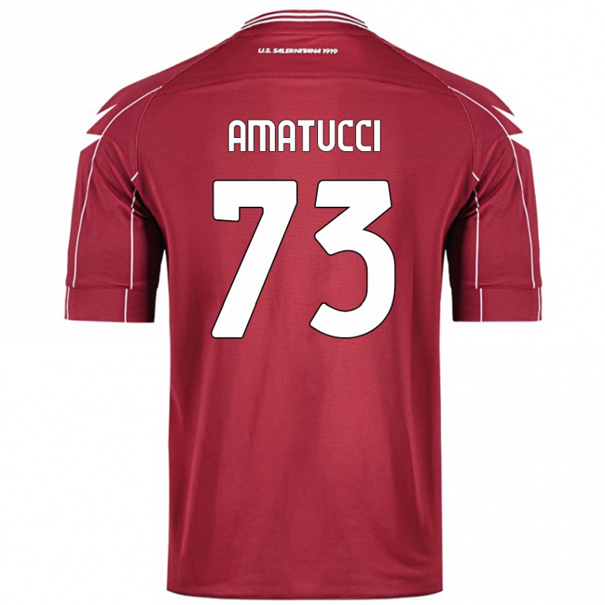 Kids Football Lorenzo Amatucci #73 Burgundy Home Jersey 2024/25 T-Shirt Nz