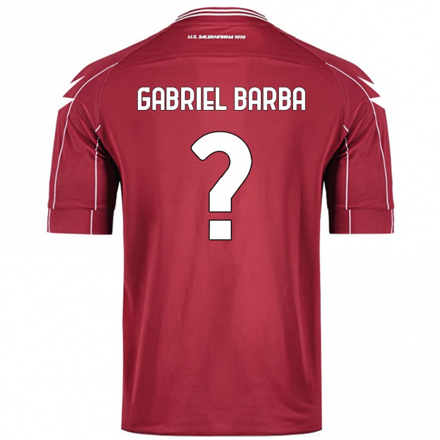 Kids Football Luigi Gabriel Barba #0 Burgundy Home Jersey 2024/25 T-Shirt Nz