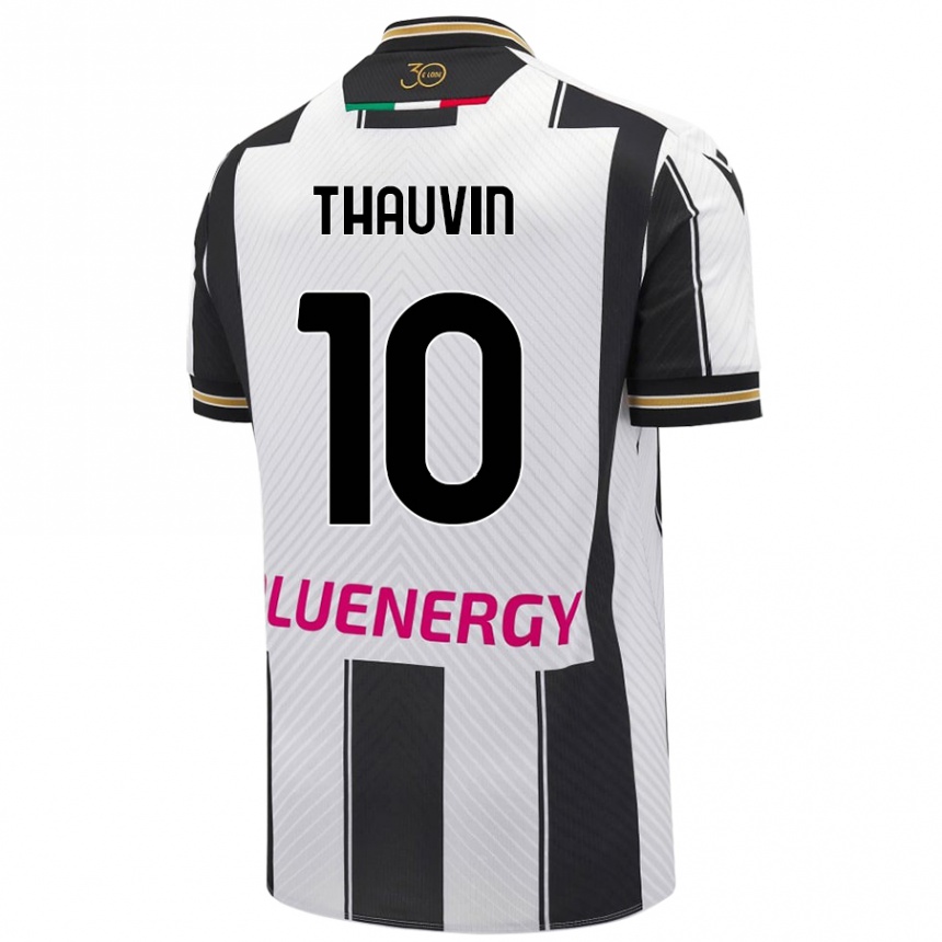 Kids Football Florian Thauvin #10 White Black Home Jersey 2024/25 T-Shirt Nz