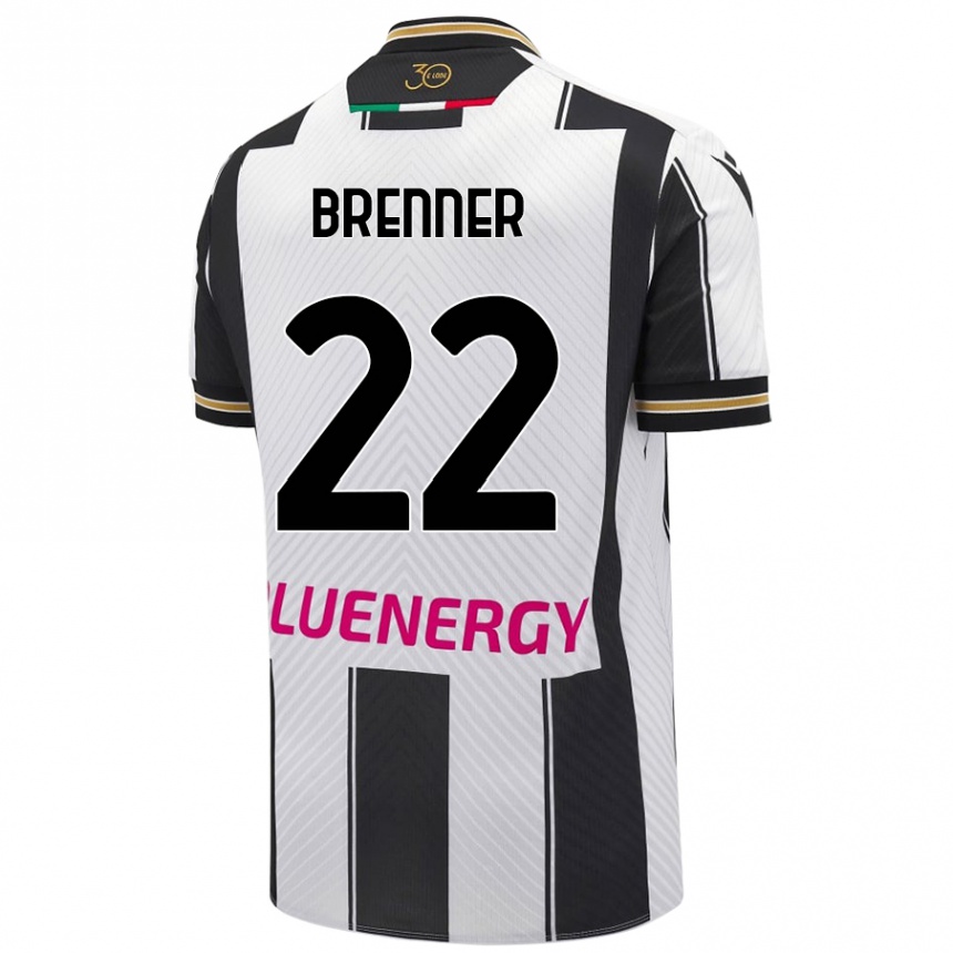 Kids Football Brenner #22 White Black Home Jersey 2024/25 T-Shirt Nz