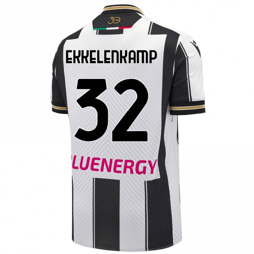 Kids Football Jurgen Ekkelenkamp #32 White Black Home Jersey 2024/25 T-Shirt Nz