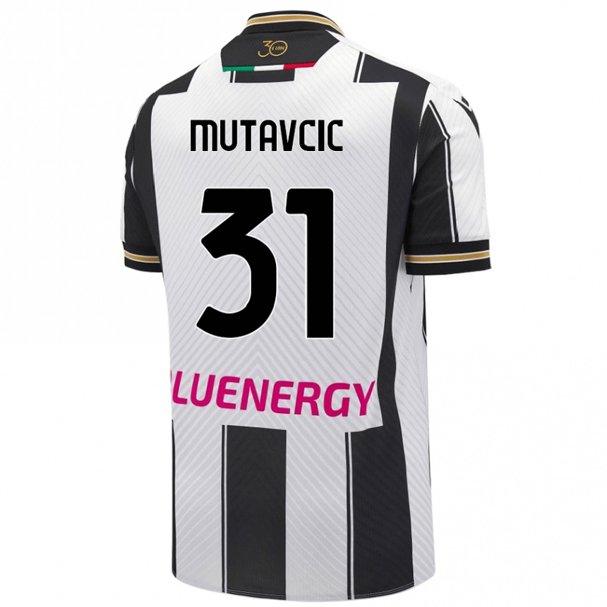 Kids Football Jan Mutavcic #31 White Black Home Jersey 2024/25 T-Shirt Nz