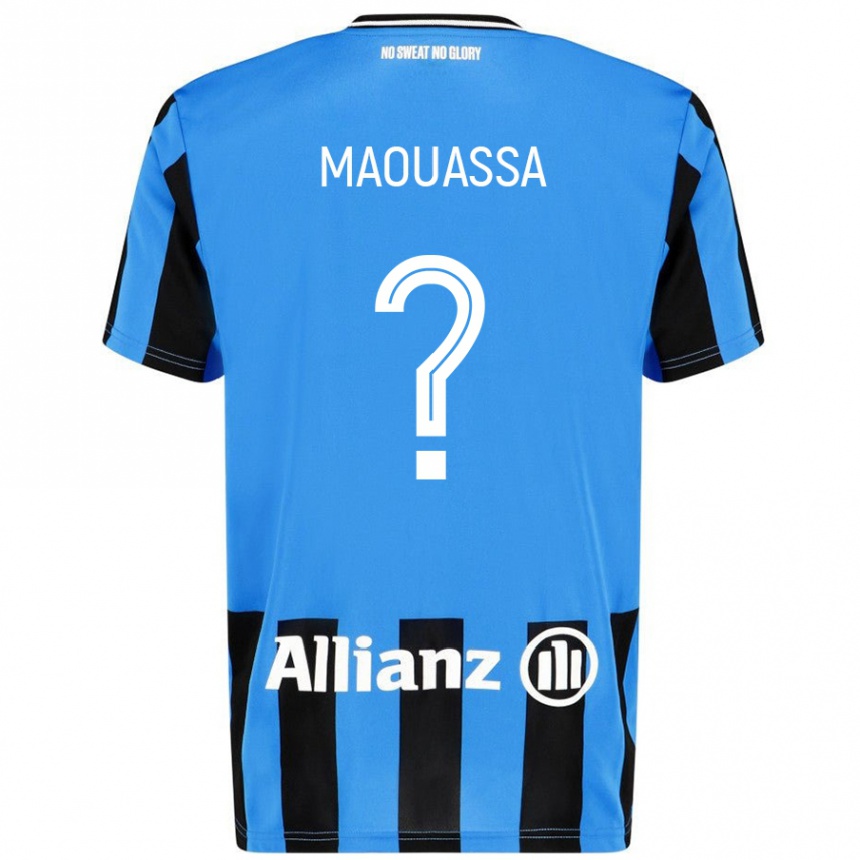 Kids Football Faitout Maouassa #0 Sky Blue Black Home Jersey 2024/25 T-Shirt Nz