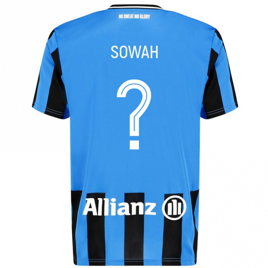 Kids Football Kamal Sowah #0 Sky Blue Black Home Jersey 2024/25 T-Shirt Nz