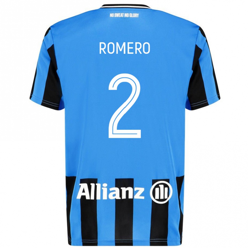 Kids Football Zaid Romero #2 Sky Blue Black Home Jersey 2024/25 T-Shirt Nz