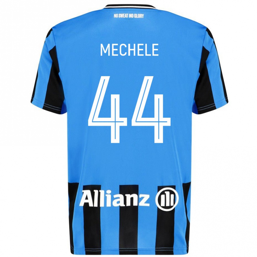 Kids Football Brandon Mechele #44 Sky Blue Black Home Jersey 2024/25 T-Shirt Nz