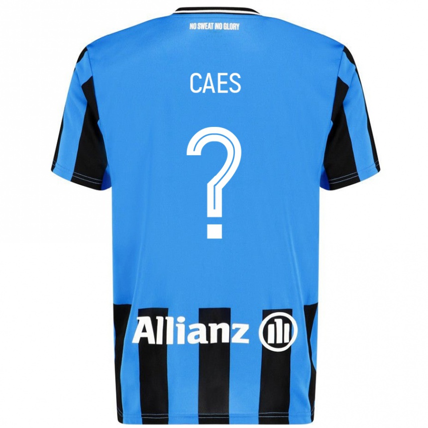 Kids Football Jippe Caes #0 Sky Blue Black Home Jersey 2024/25 T-Shirt Nz