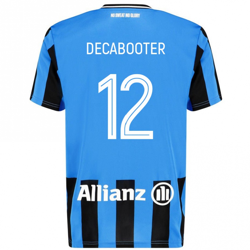 Kids Football Marith Decabooter #12 Sky Blue Black Home Jersey 2024/25 T-Shirt Nz