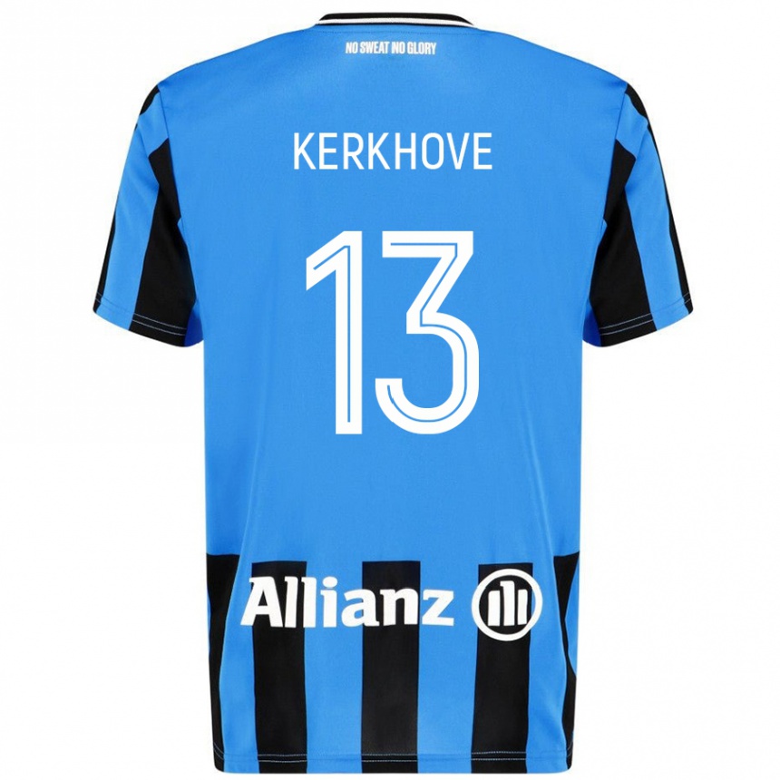 Kids Football Angel Kerkhove #13 Sky Blue Black Home Jersey 2024/25 T-Shirt Nz