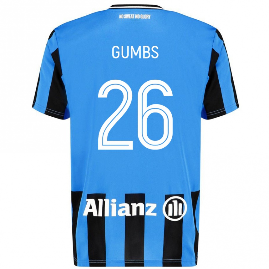 Kids Football Aisse Gumbs #26 Sky Blue Black Home Jersey 2024/25 T-Shirt Nz