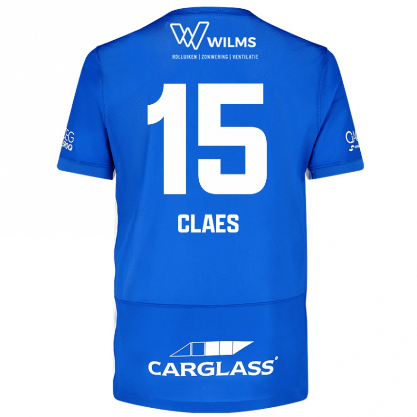 Kids Football Thomas Claes #15 Blue Home Jersey 2024/25 T-Shirt Nz