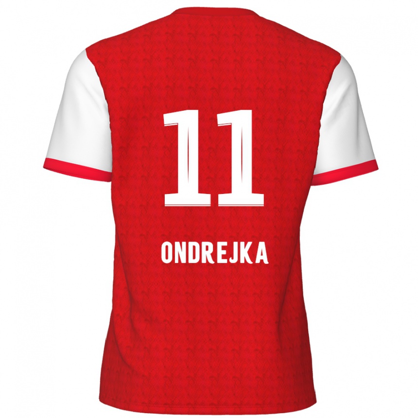 Kids Football Jacob Ondrejka #11 Red White Home Jersey 2024/25 T-Shirt Nz