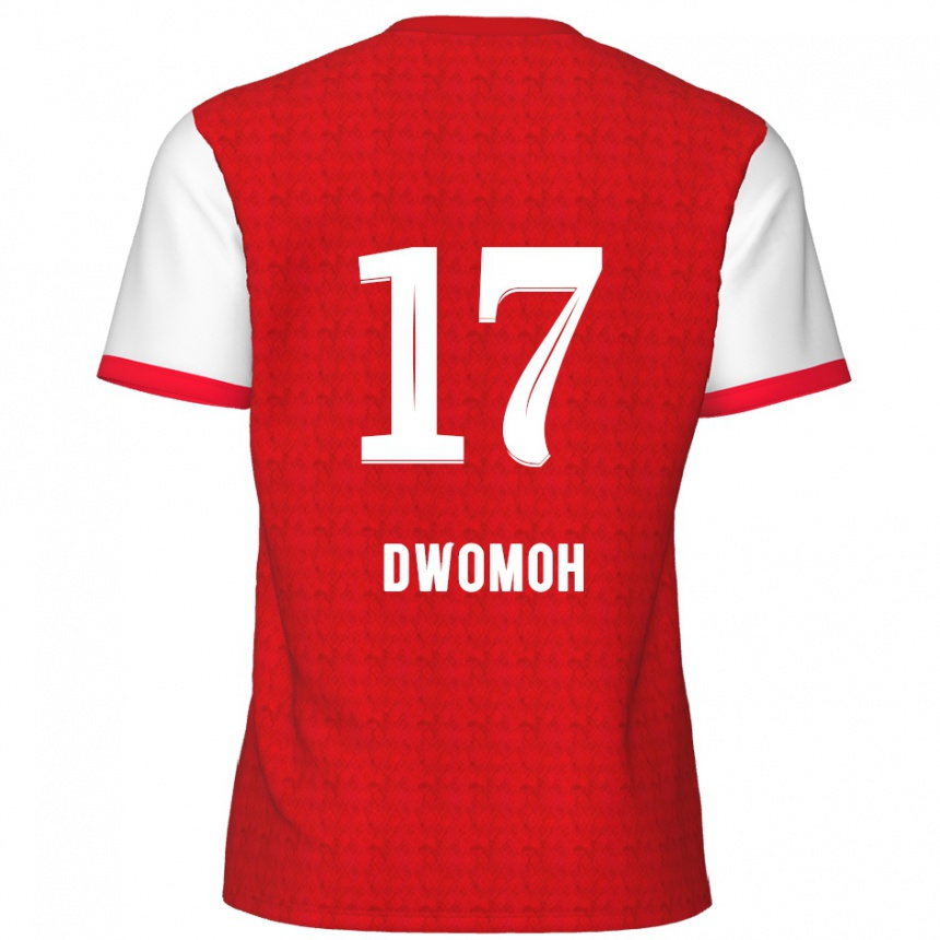 Kids Football Pierre Dwomoh #17 Red White Home Jersey 2024/25 T-Shirt Nz