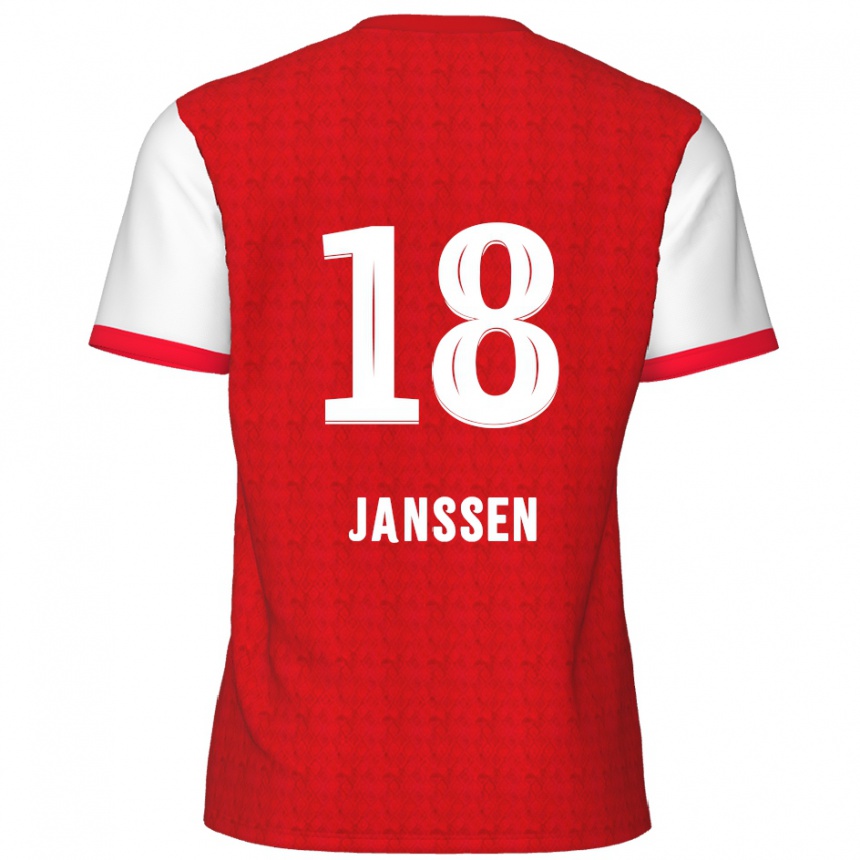 Kids Football Vincent Janssen #18 Red White Home Jersey 2024/25 T-Shirt Nz