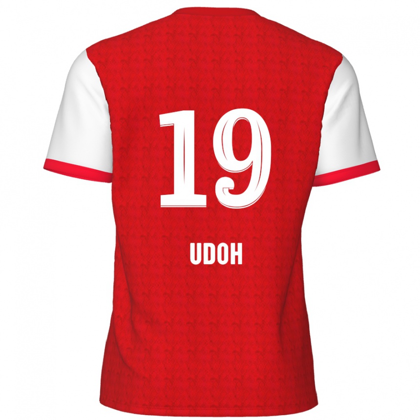 Kids Football Victor Udoh #19 Red White Home Jersey 2024/25 T-Shirt Nz