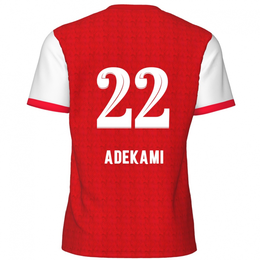 Kids Football Farouck Adekami #22 Red White Home Jersey 2024/25 T-Shirt Nz