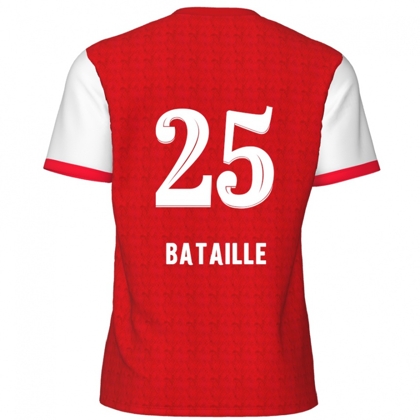 Kids Football Jelle Bataille #25 Red White Home Jersey 2024/25 T-Shirt Nz