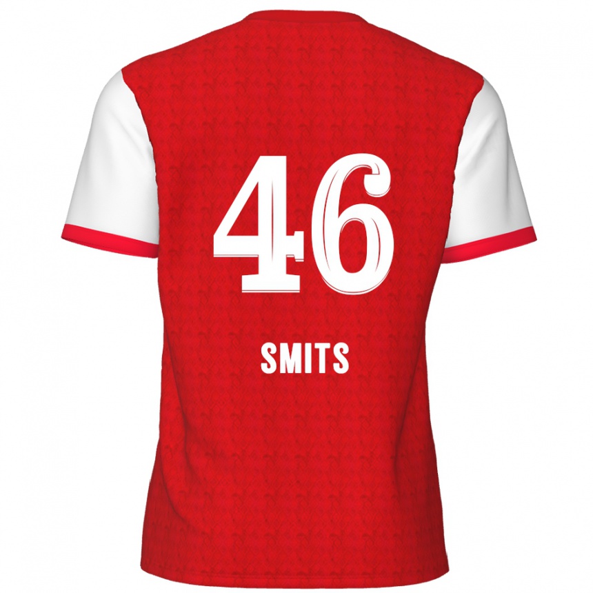 Kids Football Milan Smits #46 Red White Home Jersey 2024/25 T-Shirt Nz