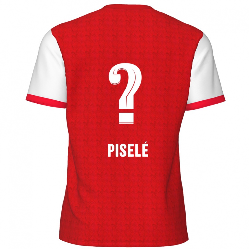 Kids Football Lowie Piselé #0 Red White Home Jersey 2024/25 T-Shirt Nz