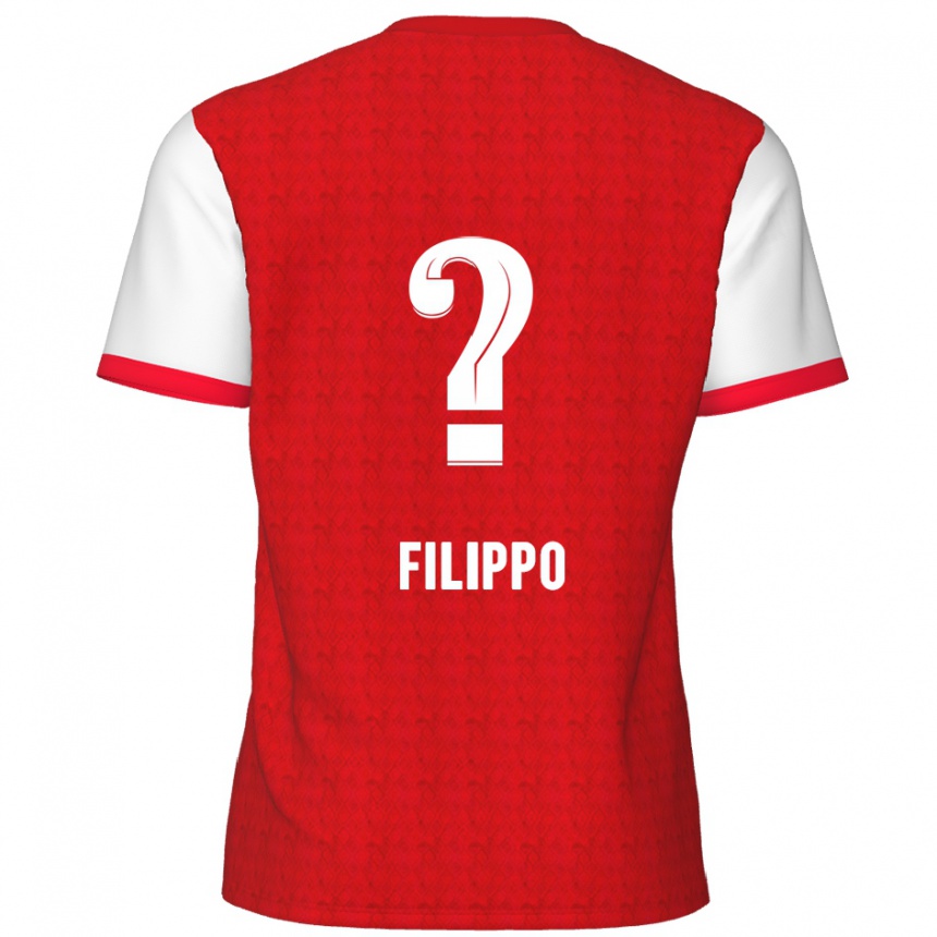 Kids Football Niels Filippo #0 Red White Home Jersey 2024/25 T-Shirt Nz