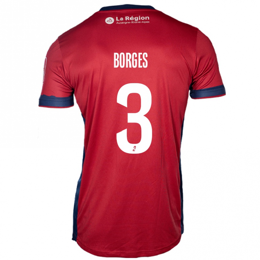 Kids Football Neto Borges #3 Light Burgundy Home Jersey 2024/25 T-Shirt Nz