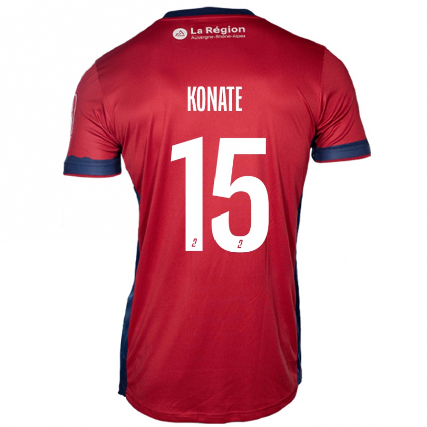 Kids Football Cheick Oumar Konaté #15 Light Burgundy Home Jersey 2024/25 T-Shirt Nz