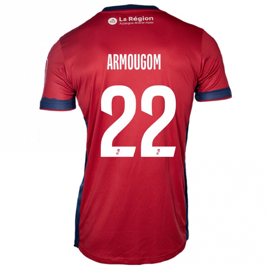 Kids Football Yoël Armougom #22 Light Burgundy Home Jersey 2024/25 T-Shirt Nz