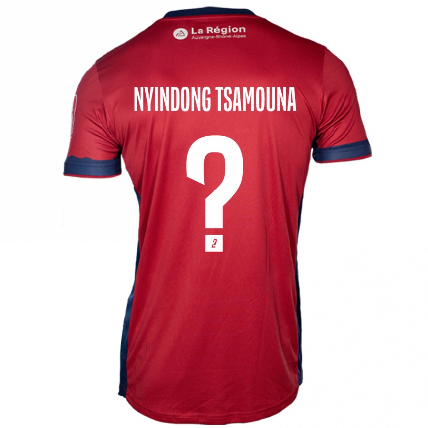 Kids Football Jean Nyindong Tsamouna #0 Light Burgundy Home Jersey 2024/25 T-Shirt Nz