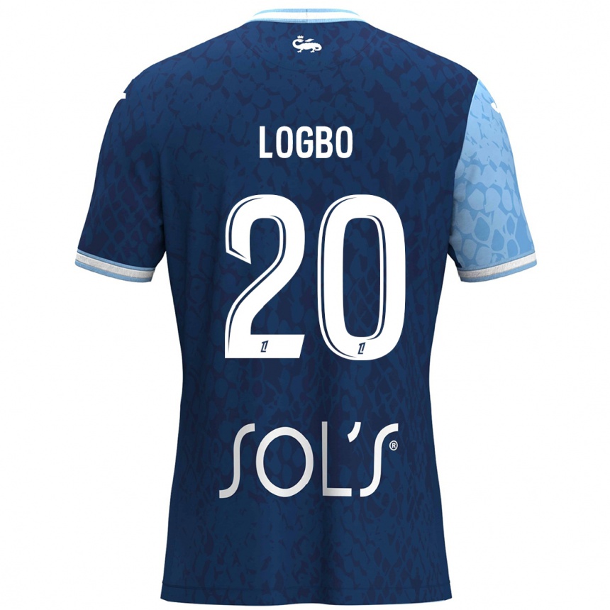 Kids Football Andy Logbo #20 Sky Blue Dark Blue Home Jersey 2024/25 T-Shirt Nz