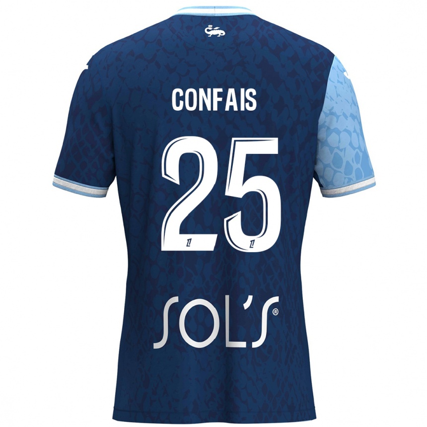 Kids Football Aloïs Confais #25 Sky Blue Dark Blue Home Jersey 2024/25 T-Shirt Nz