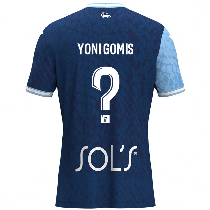 Kids Football Yoni Gomis #0 Sky Blue Dark Blue Home Jersey 2024/25 T-Shirt Nz