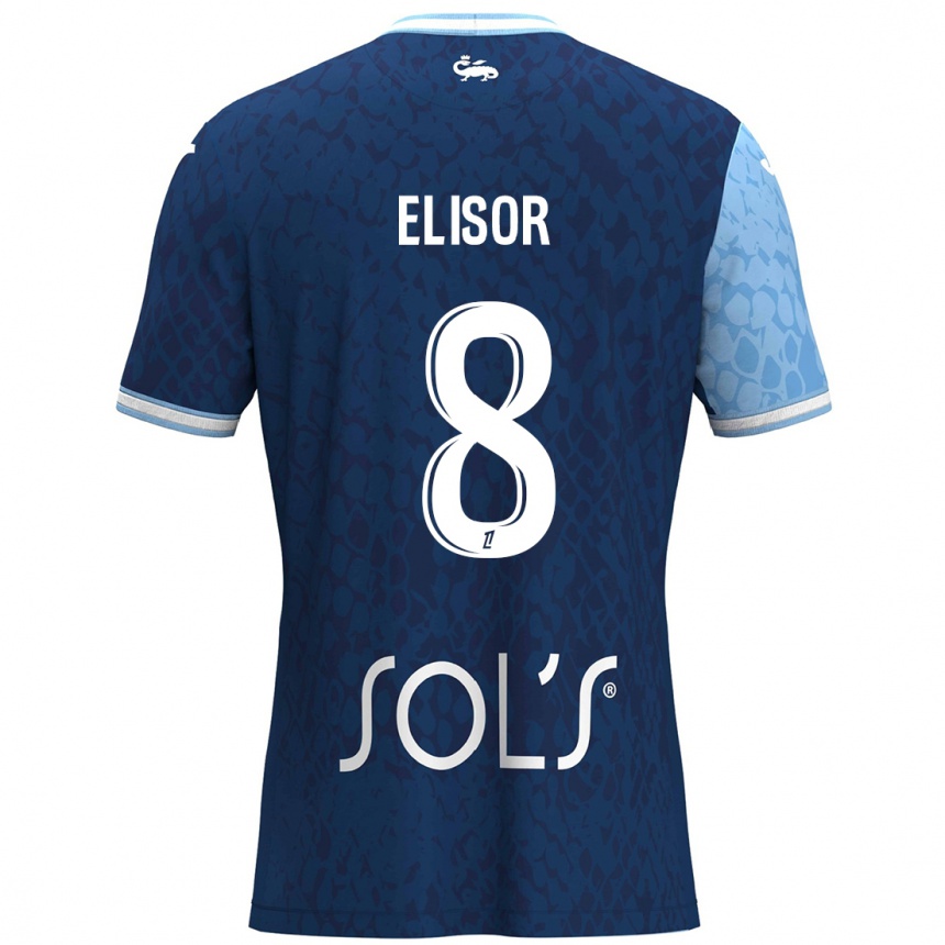 Kids Football Salomé Elisor #8 Sky Blue Dark Blue Home Jersey 2024/25 T-Shirt Nz