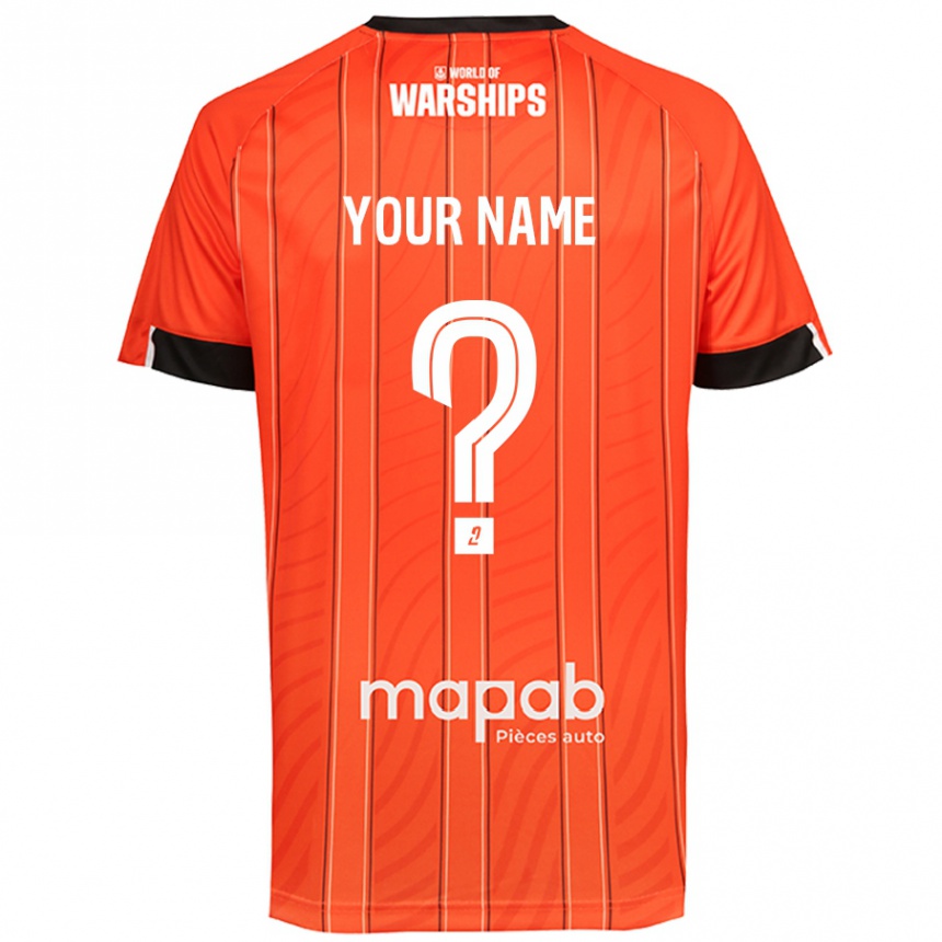 Kids Football Your Name #0 Orange Home Jersey 2024/25 T-Shirt Nz