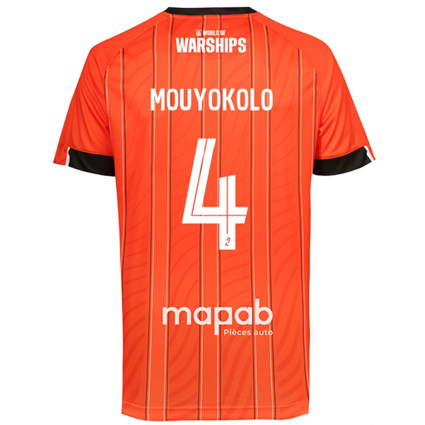 Kids Football Loris Mouyokolo #4 Orange Home Jersey 2024/25 T-Shirt Nz