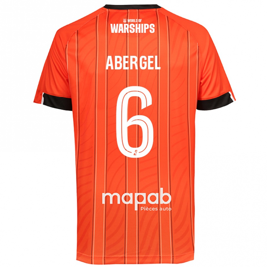 Kids Football Laurent Abergel #6 Orange Home Jersey 2024/25 T-Shirt Nz