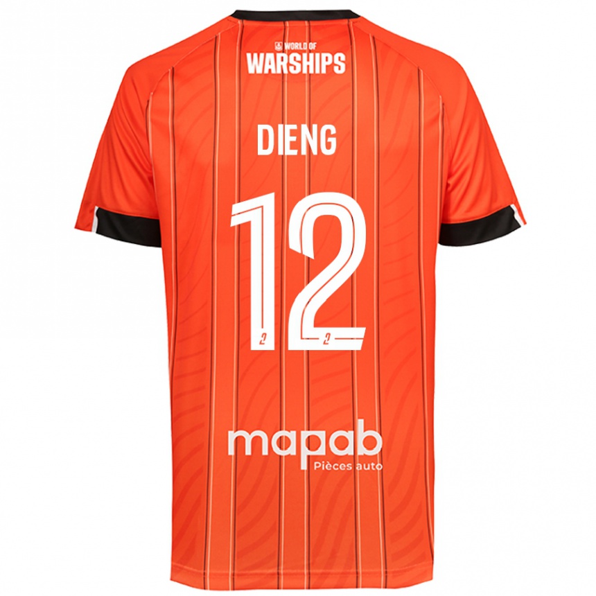 Kids Football Bamba Dieng #12 Orange Home Jersey 2024/25 T-Shirt Nz