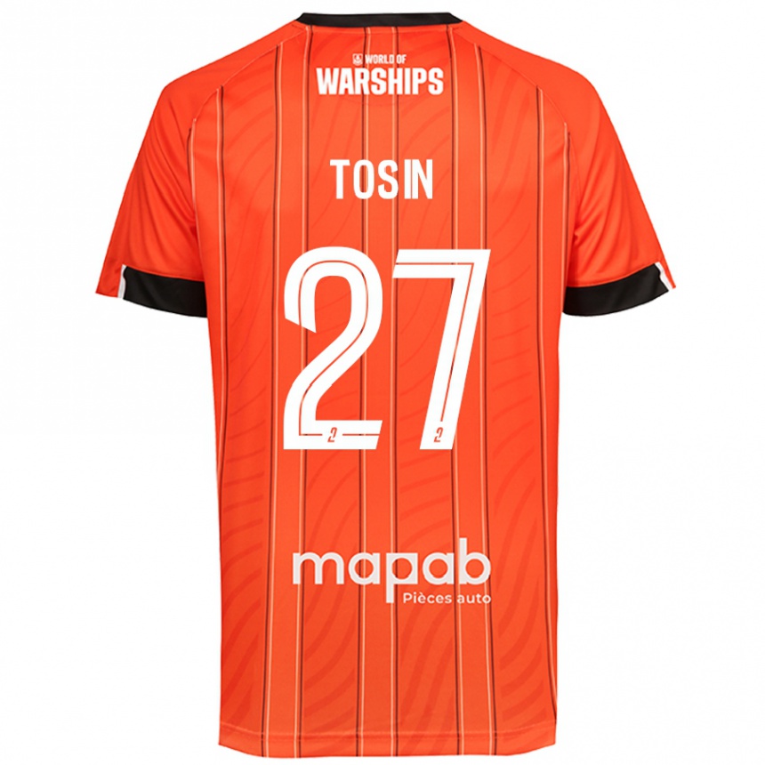 Kids Football Aiyegun Tosin #27 Orange Home Jersey 2024/25 T-Shirt Nz