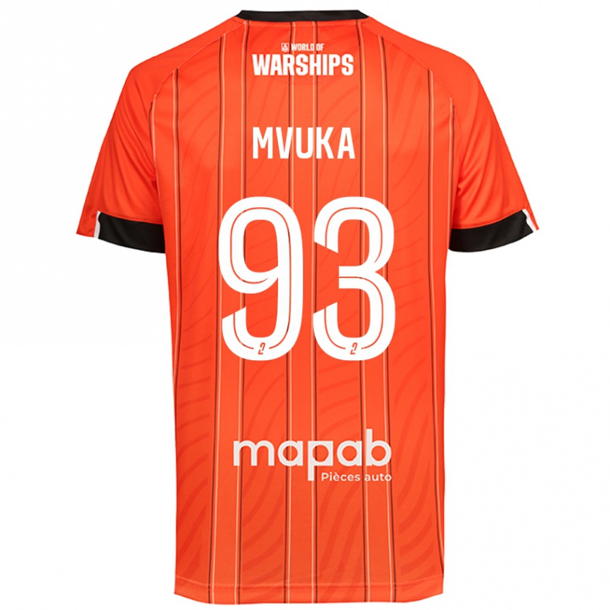 Kids Football Joel Mvuka #93 Orange Home Jersey 2024/25 T-Shirt Nz