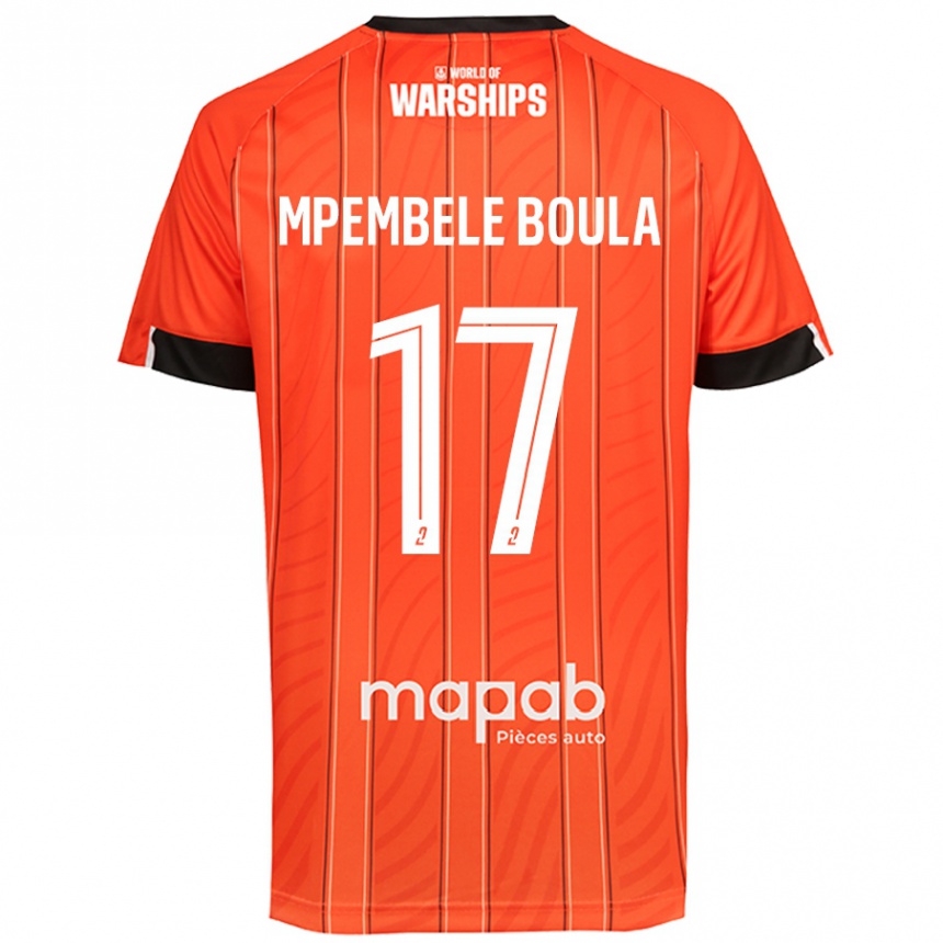 Kids Football Exaucé Mpembele Boula #17 Orange Home Jersey 2024/25 T-Shirt Nz