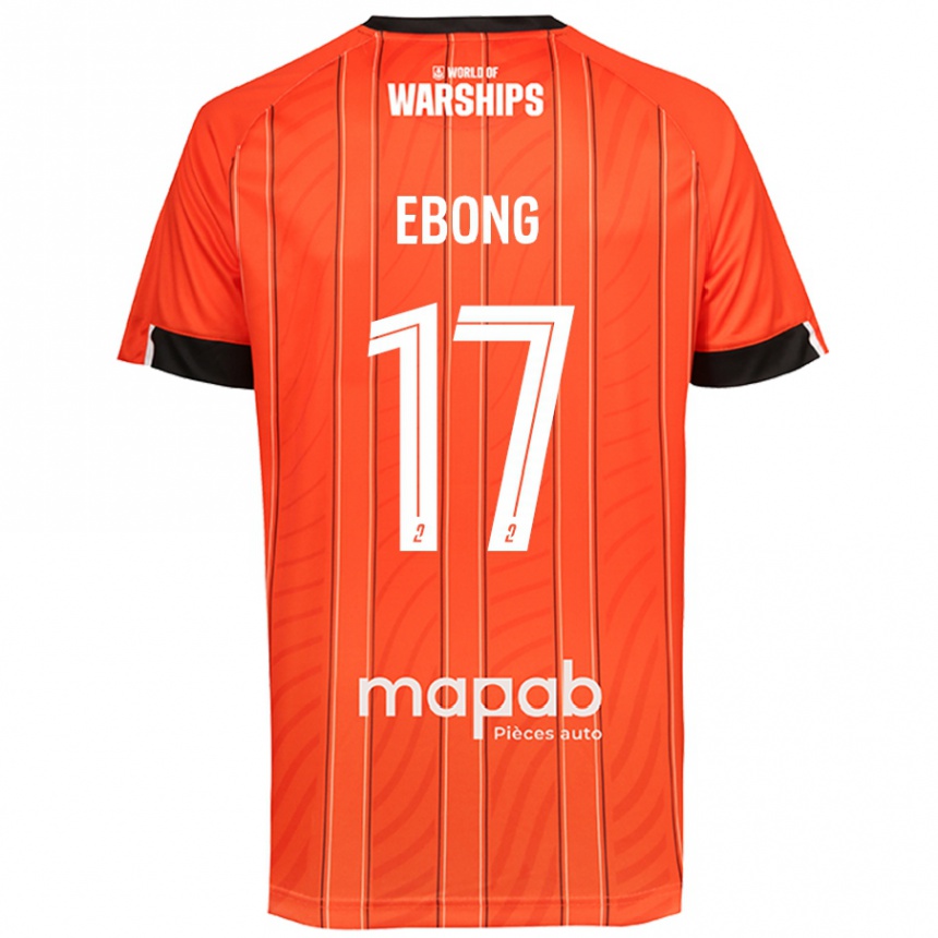 Kids Football Arthur Ebong #17 Orange Home Jersey 2024/25 T-Shirt Nz