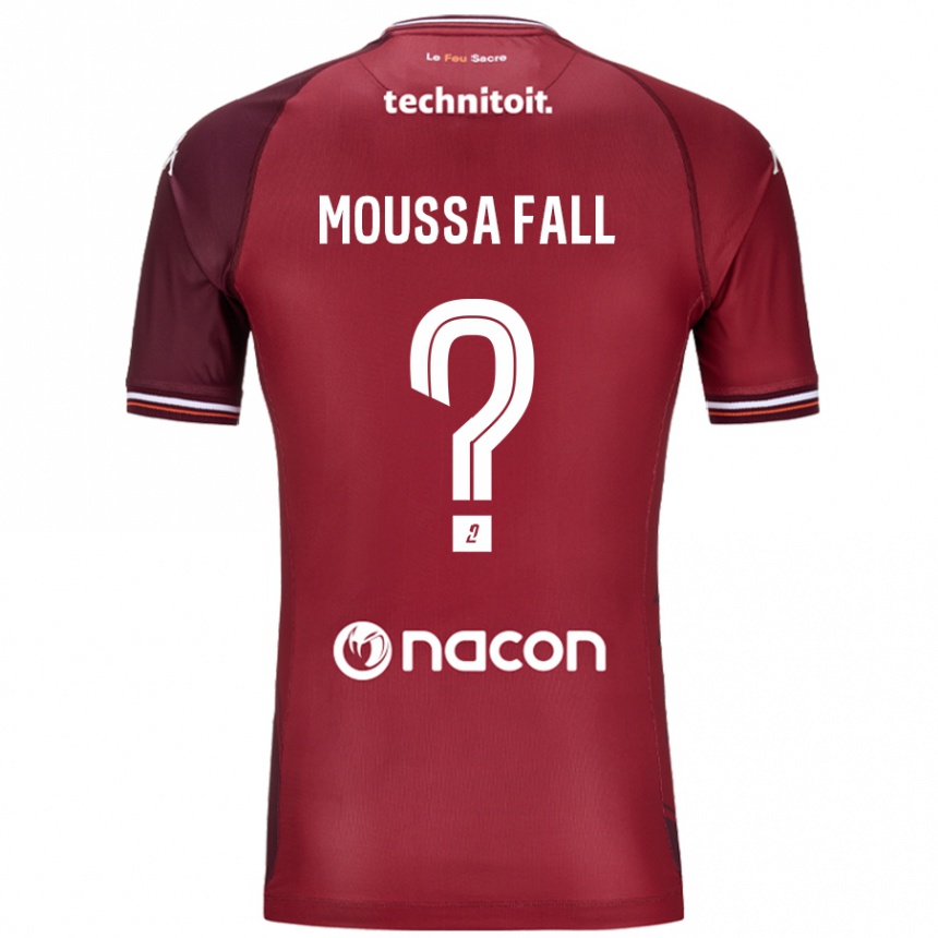 Kids Football Pape Moussa Fall #0 Red Granata Home Jersey 2024/25 T-Shirt Nz