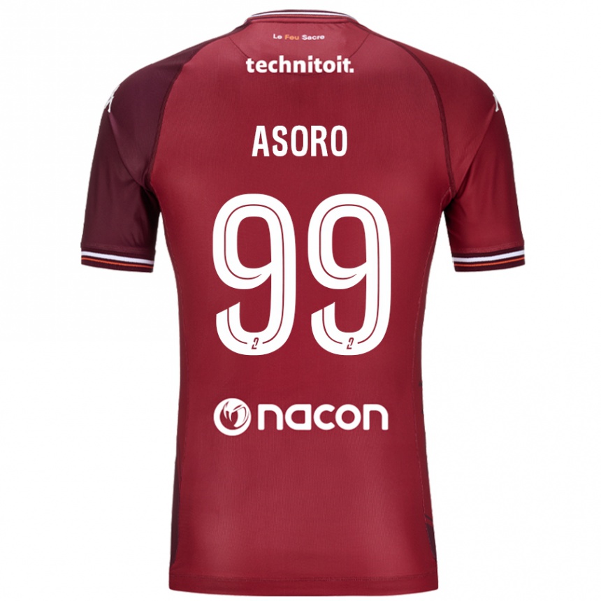 Kids Football Joel Asoro #99 Red Granata Home Jersey 2024/25 T-Shirt Nz